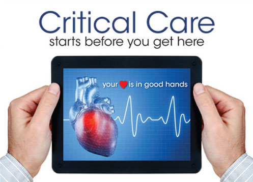 photo for critical care services with hands holding ipad with heart image on screen